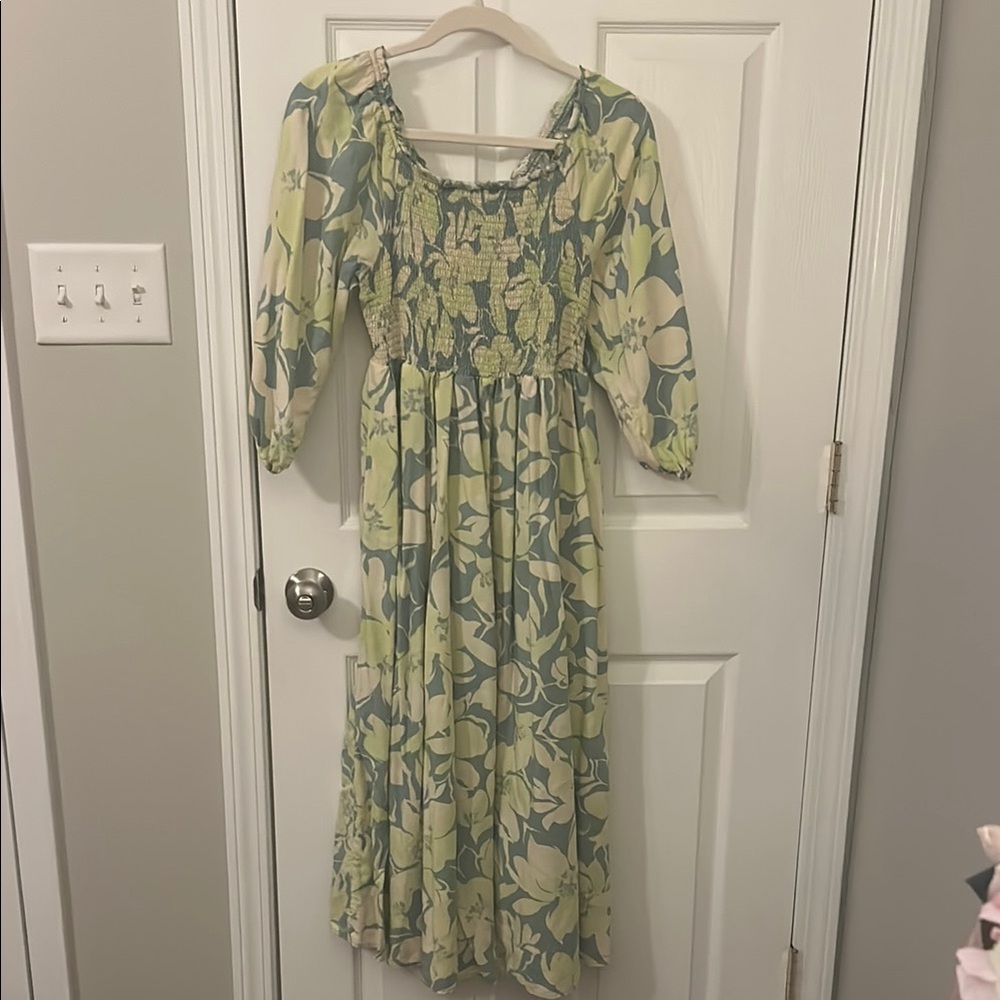torrid Sage and Cream Botanical Maxi Dress